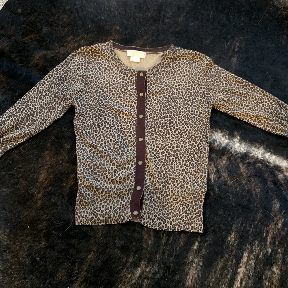 Michael Kors leopard print cardigan - small